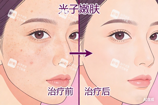 光子嫩肤祛斑卡通图
