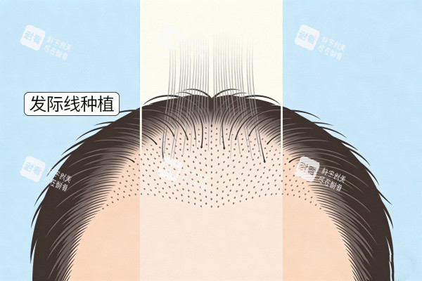 发际线种植卡通图展示