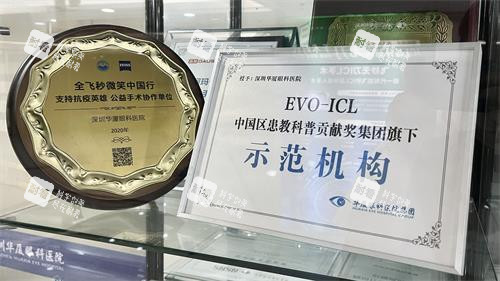 深圳华厦眼科荣誉牌