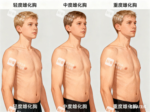 男性雌化胸的不同程度 男性雌化胸的不同程度
