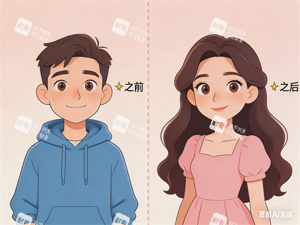 变性手术性别重置前后漫画图
