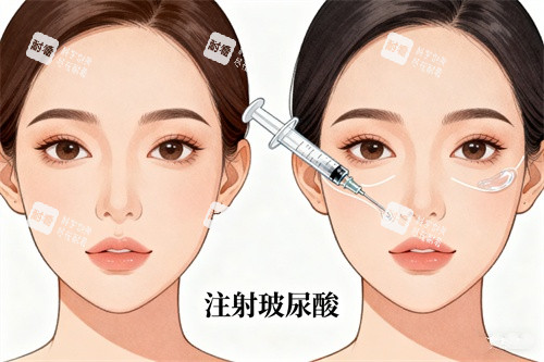 脸部注射玻尿酸卡通图展示