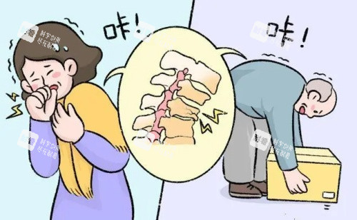 腰骨折漫画示意图