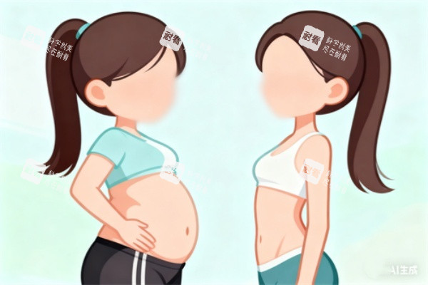 腹部做吸脂对比图