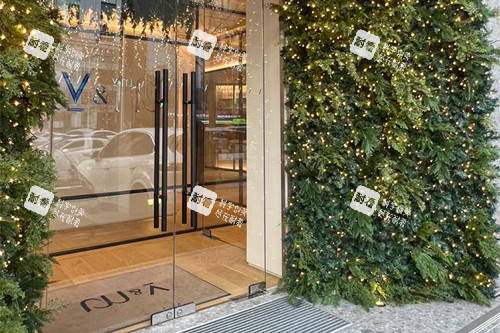 韩国金薇整形门口圣诞布景示意图