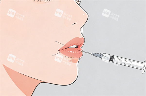 唇部注射整形卡通图